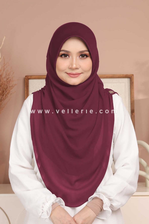 Tudung Sarung Instant Chiffon Aileen Grace - ALG06 Maroon